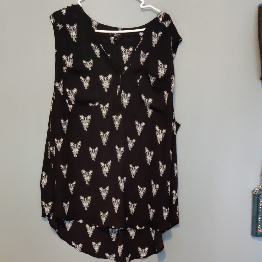 Torrid Black and White Cat Print Tunic